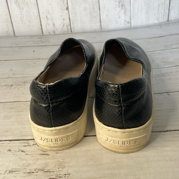 J Slides Black Reptile Platform Slip On Sneaker Loafer - Picture 4 of 12